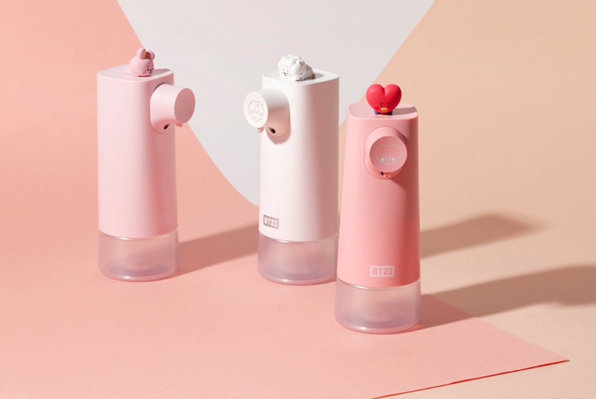 韓國-自動給皂機-kakao-熊大-Snoopy-BT21-米奇米妮8