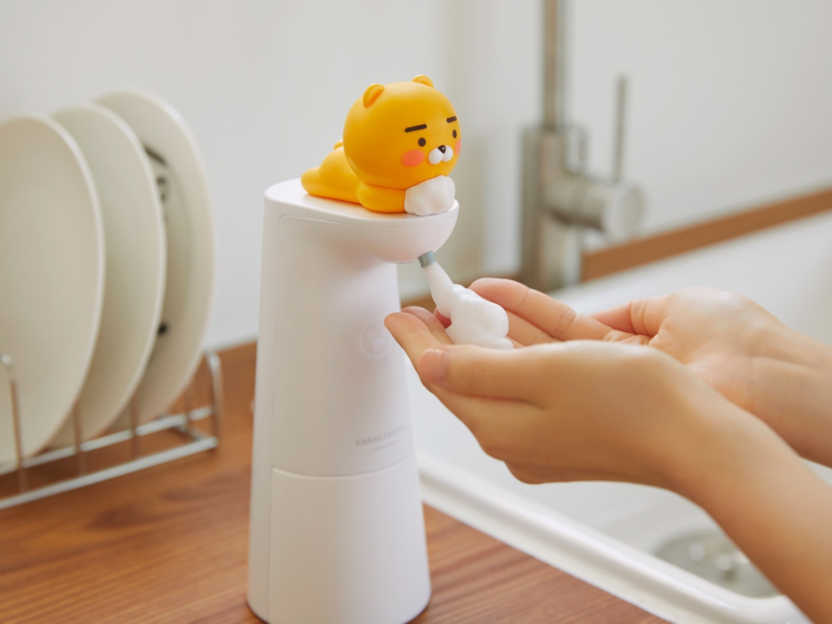 韓國-自動給皂機-kakao-熊大-Snoopy-BT21-米奇米妮