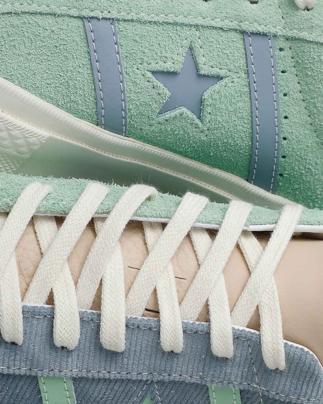 韓國Converse推莫蘭迪色拼布鞋,天藍、薄荷綠柔和粉嫩,氣質溫婉之選!