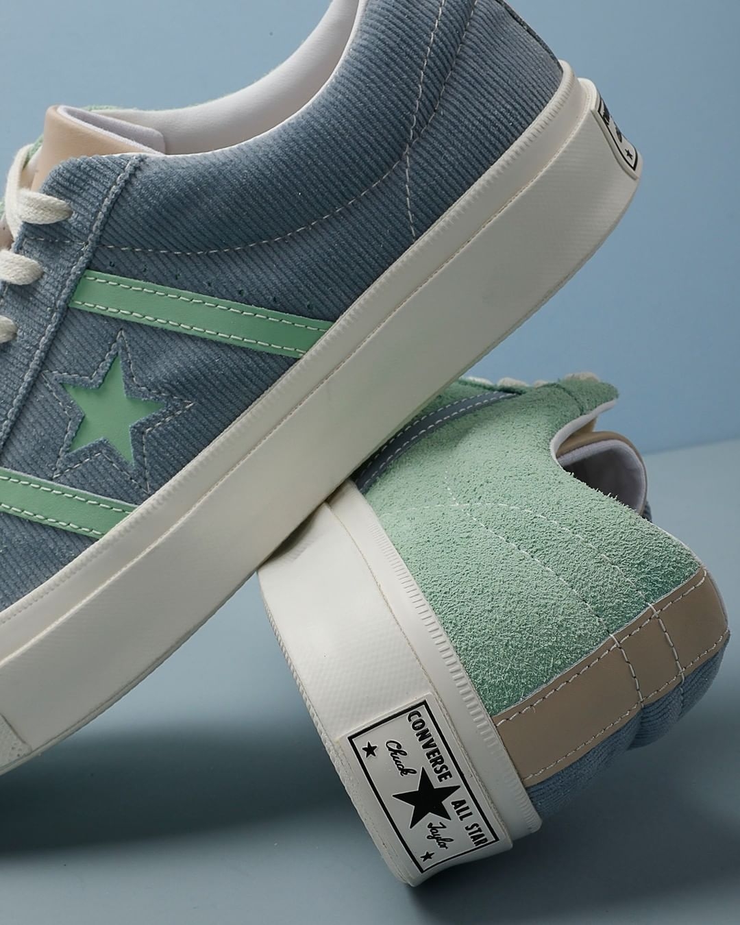韓國Converse推莫蘭迪色拼布鞋,天藍、薄荷綠柔和粉嫩,氣質溫婉之選!