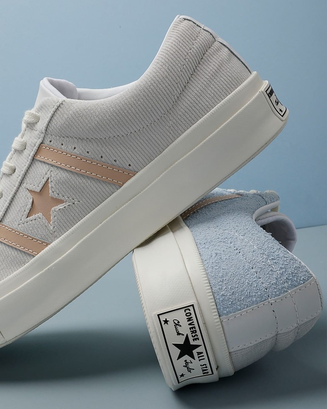 韓國Converse推莫蘭迪色拼布鞋,天藍、薄荷綠柔和粉嫩,氣質溫婉之選!